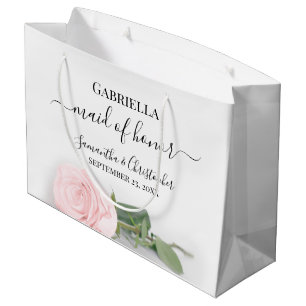 Elegante Rosa Brautjungfer Hochzeit Große Geschenktüte