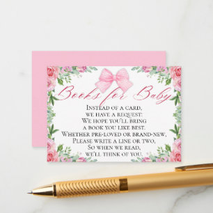 Elegante rosa Bücher & Rose Coquette Bücher für Ba Begleitkarte