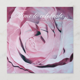 Elegante Rosa Celebrate Geburtstagsparty einladen Einladung