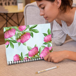 Elegante Rosa Chic Floral Peonies Notizblock