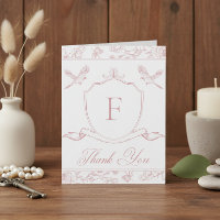 Elegante Rosa Chinoiserie Bird & Wappen Wedding