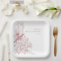 Elegante rosa Chinoiserie Natur Vogel Brautparty