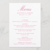 Elegante Rosa Chinoiserie Viktorianische Blumenhoc Menükarte (Vorderseite)