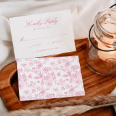 Elegante Rosa Chinoiserie Viktorianische Blumenhoc RSVP Karte