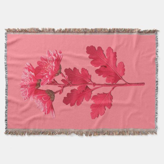 Elegante rosa Chrysantheme Decke (Vorderseite)