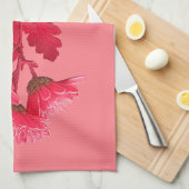 Elegante rosa Chrysantheme Geschirrtuch (Viertel Falte)