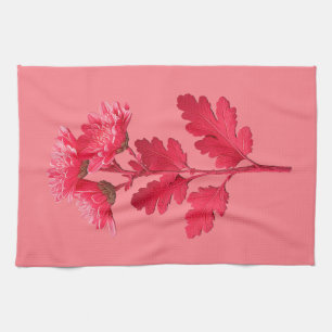 Elegante rosa Chrysantheme Geschirrtuch