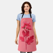 Elegante rosa Chrysantheme Schürze (Getragen)