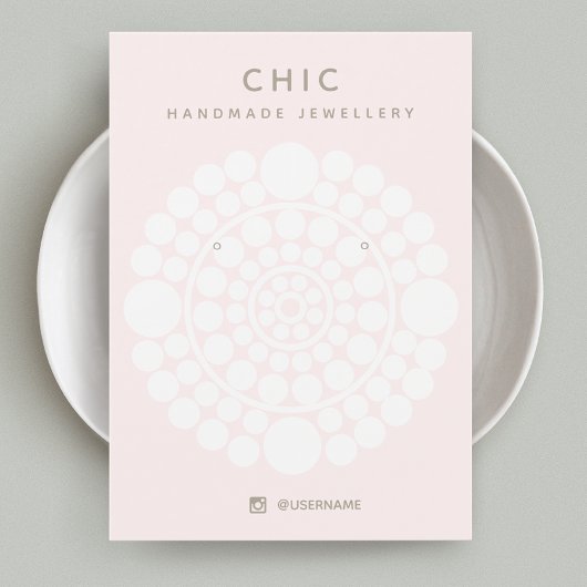 Elegante rosa Circle Motif Earring Display Card