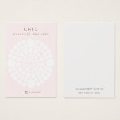 Elegante rosa Circle Motif Earring Display Card (Vorne & Hinten)