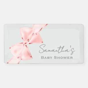 Elegante rosa Coquette Bow Baby Dusche Banner