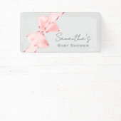 Elegante rosa Coquette Bow Baby Dusche Banner (InSitu)