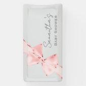 Elegante rosa Coquette Bow Baby Dusche Banner (Vertikal)