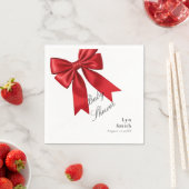 Elegante Rosa Coquette Bow Baby Shower Girl Napkin Serviette (Beispiel)