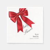 Elegante Rosa Coquette Bow Baby Shower Girl Napkin Serviette (Vorderseite)