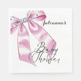 Elegante Rosa Coquette Girl Babydusche Serviette