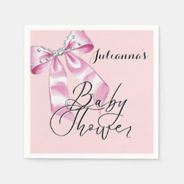 Elegante Rosa Coquette Girl Babydusche Serviette