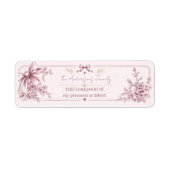 Elegante Rosa Coquette-Schleife Blumenmuster (Vorne)