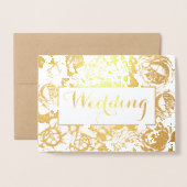 Elegante Rosa Coral Gold Foil Rose Einladung (Vorderseite mit Umschlag)