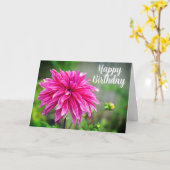Elegante Rosa Dahlia Garden Blume Karte (Gelbe Blume)
