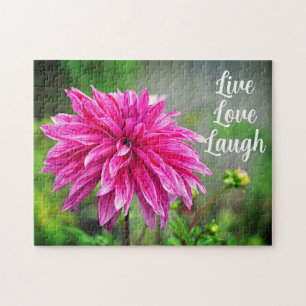 Elegante Rosa Dahlia Garden Blume Motivierend Puzzle