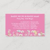 Elegante rosa Daisy Blume Bäckereiwerkzeuge Design Visitenkarte (Rückseite)