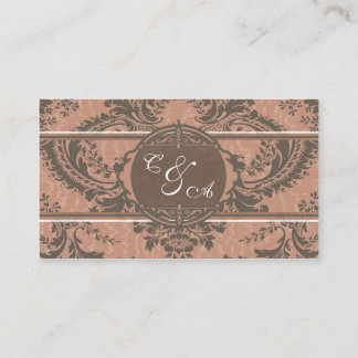 Elegante rosa Damask Hochzeit-Platzkarte Platzkarte