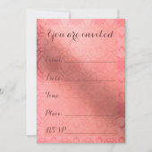 Elegante rosa Damaskeelfüllung in vielseitigen, be Einladung (Vorderseite)