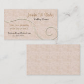 Elegante rosa Damast-und Perlen-Visitenkarte Visitenkarte (Vorne/Hinten)