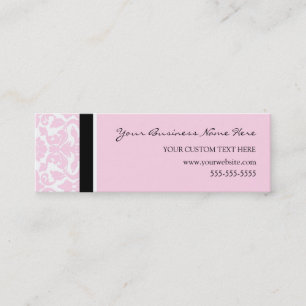Elegante rosa Damast-Visitenkarten Mini Visitenkarte