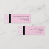 Elegante rosa Damast-Visitenkarten Mini Visitenkarte (Vorne/Hinten)