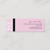 Elegante rosa Damast-Visitenkarten Mini Visitenkarte (Rückseite)