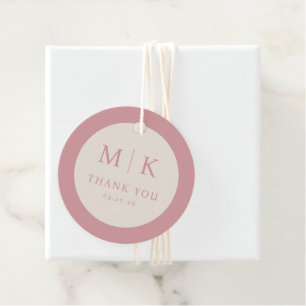 Elegante rosa Danksagungskarte Geschenkanhänger