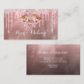 Elegante Rosa Diamond Glitzer Tropfen Schönheitsin Visitenkarte (Vorne/Hinten)