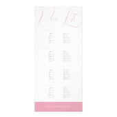 Elegante rosa doppelseitige Preisliste Werbekarte (Hinten)