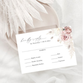 Elegante Rosa Dusty Rose RSVP Karte