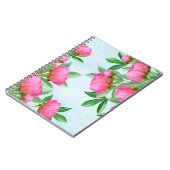 Elegante rosa einfache, blumengeschmückte botanisc notizblock (Linke Seite)