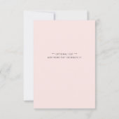 Elegante rosa Einfache moderne Girl Baby Dusche Einladung (Rückseite)