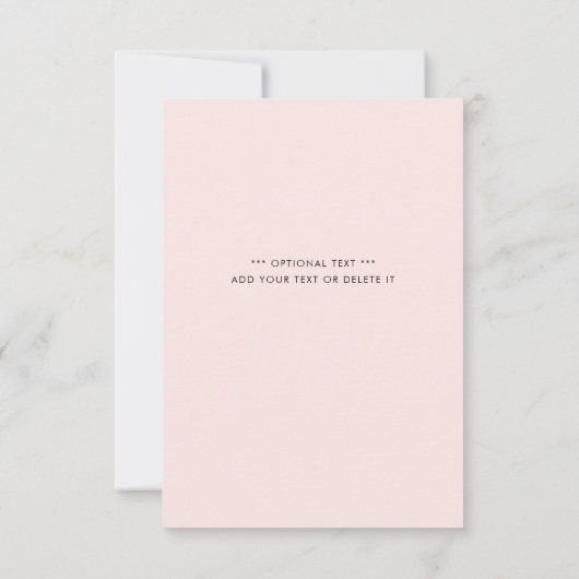 Elegante rosa Einfache moderne Girl Baby Dusche Einladung (Rückseite)