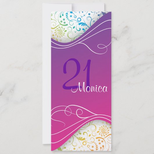 Elegante Rosa Einladung (Vorderseite)