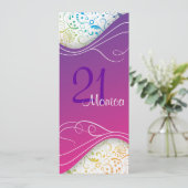 Elegante Rosa Einladung (Stehend Vorderseite)