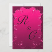 Elegante Rosa Einladung zur Hochzeit (Rückseite)