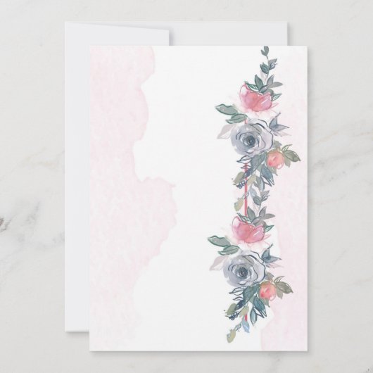 "Elegante rosa Einladung zur Hochzeit: Eine perfek (Rückseite)