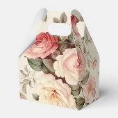 Elegante, rosa englische Rose Geschenkschachtel (Rückseite)