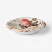 Elegante, rosa englische Rose Pappteller (Gewinkelt)