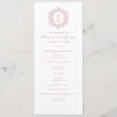 Elegante rosa Erbstück-Hochzeit Programm (Vorderseite)