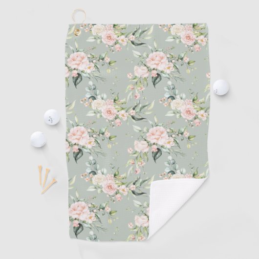 Elegante Rosa Eukalyptus-Sage Golfhandtuch (Insitu)