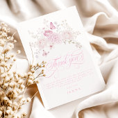 Elegante rosa fancy erste Geburtstagsfeier Dankeskarte