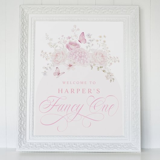 Elegante rosa fancy erste Geburtstagsfeier Poster