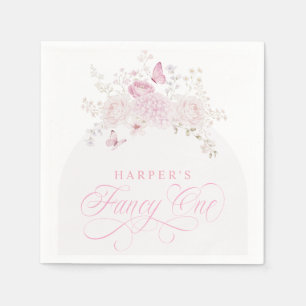 Elegante rosa fancy erste Geburtstagsfeier Serviette
